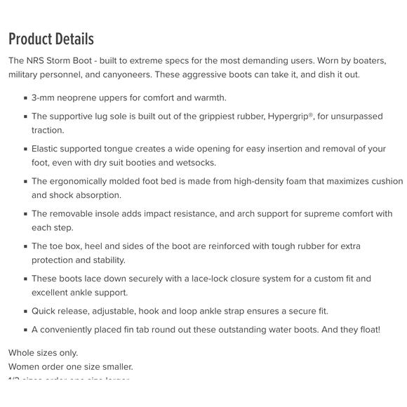 NRS Storm Boot Men's size 9 Black Rain Boots Tactical - Picture 2 of 7